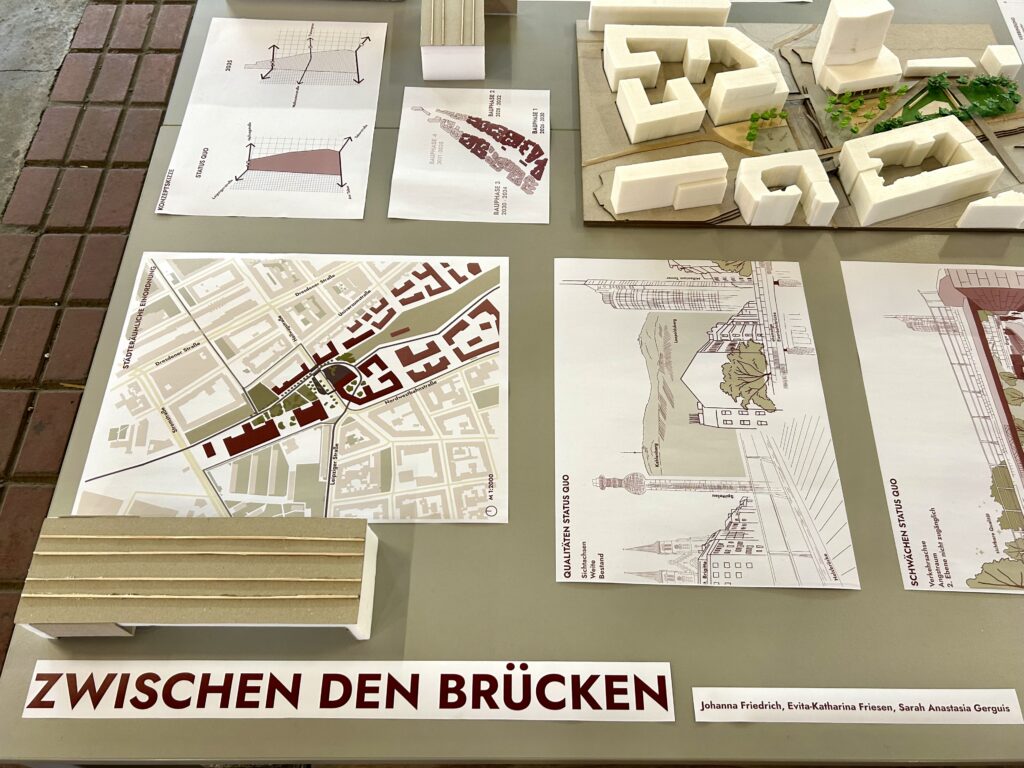 Ein Plan zur Neugestaltung des Raums rund um die Eisenbahnbrücken über die Hellwagstraße. 